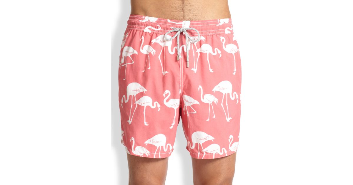 Vilebrequin Moorea Flamingo Swim Trunks in Pink for Men Lyst