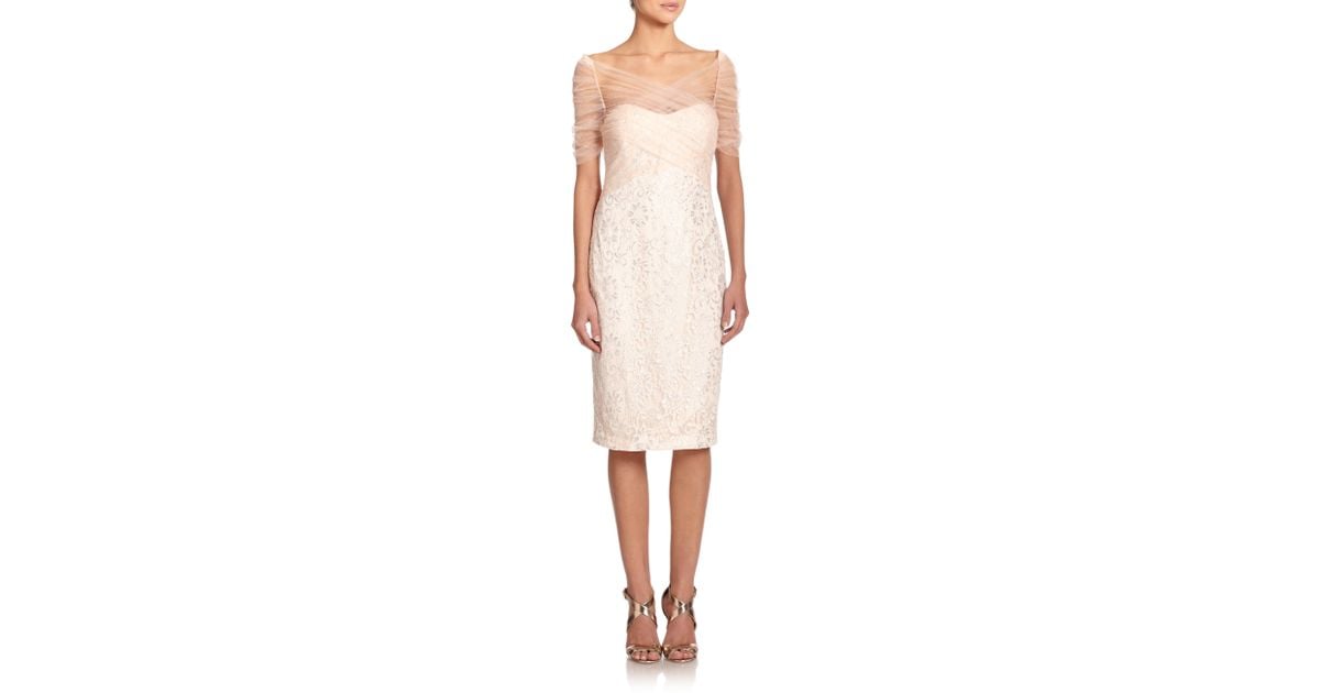 Badgley Mischka Cocktail Dress with Tulle