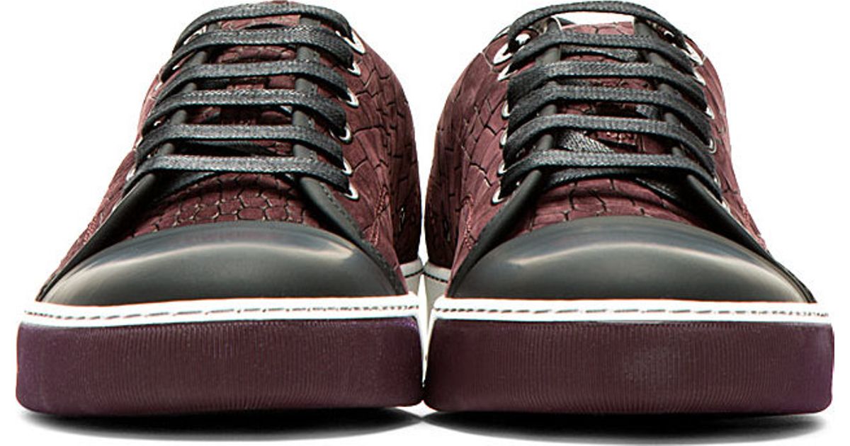 lanvin burgundy sneakers