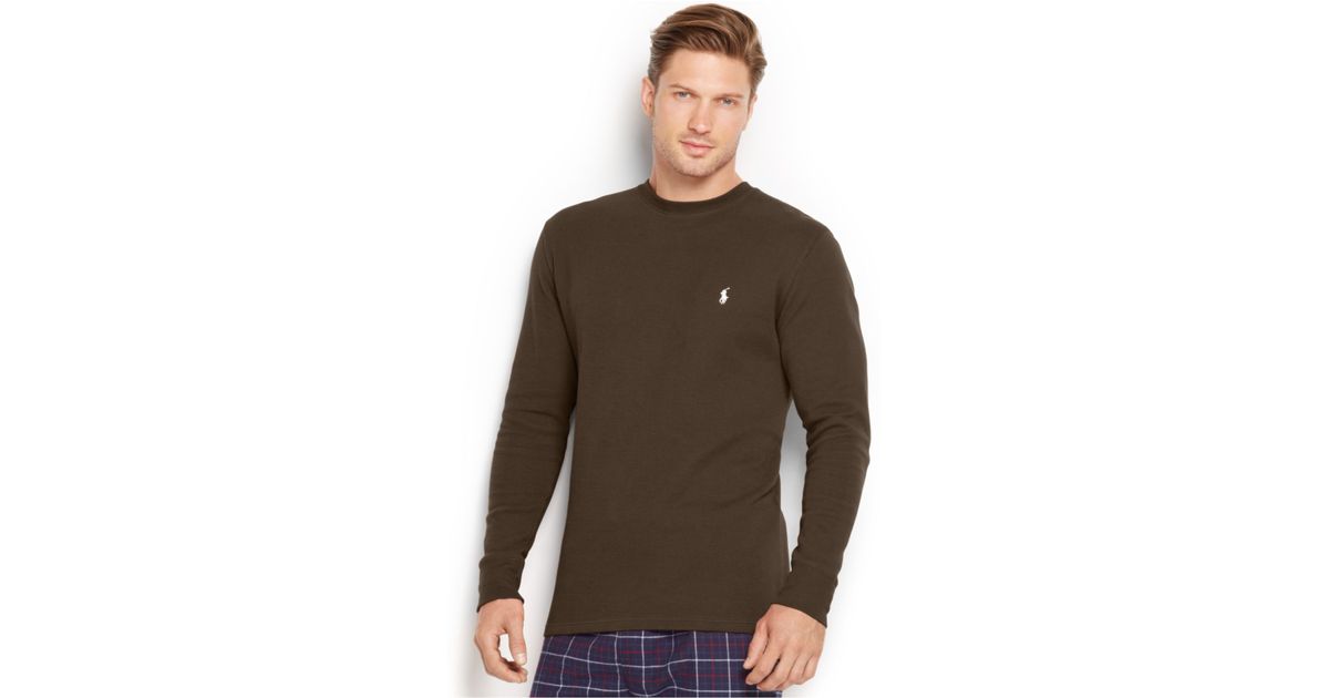 Polo Ralph Lauren Men's Copper Brown Thermal Crew-neck Shirt for Men | Lyst