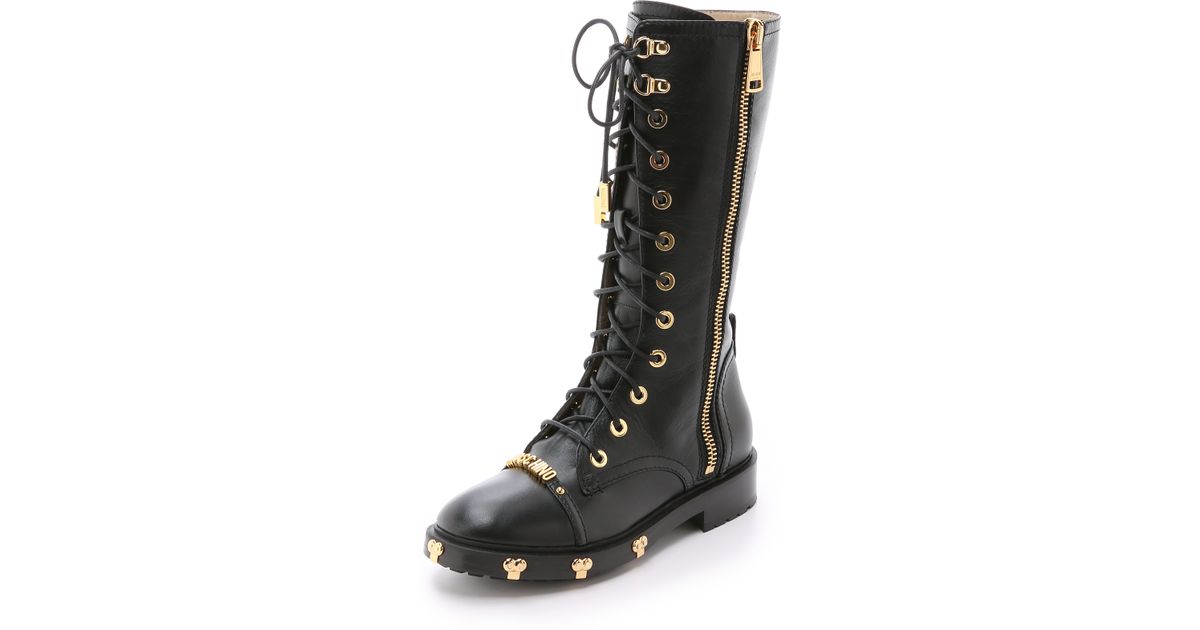 moschino combat boots