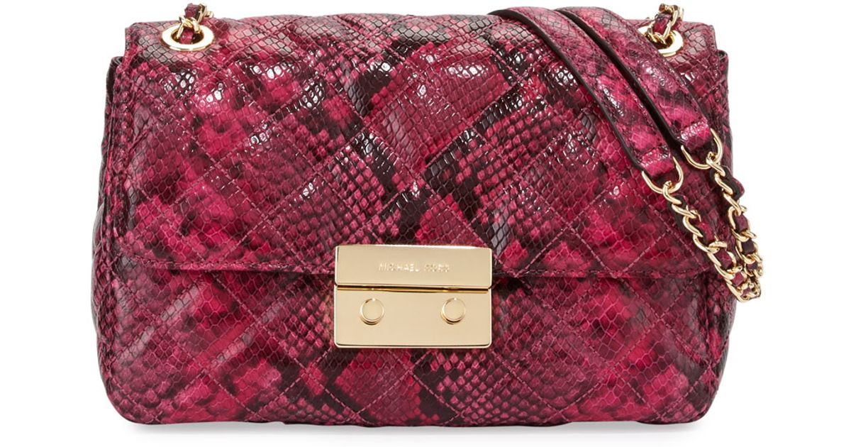 michael kors pink snakeskin bag