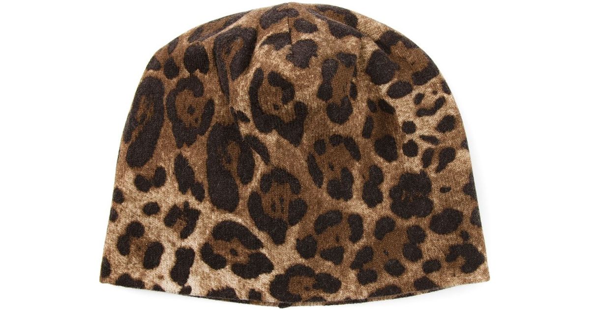 \u0026 Gabbana Leopard Print Beanie Hat 