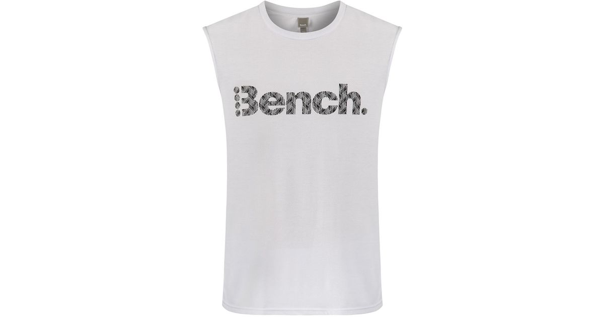 Bench Persister Herringbone Logo Graphic T Shirt In White For Men