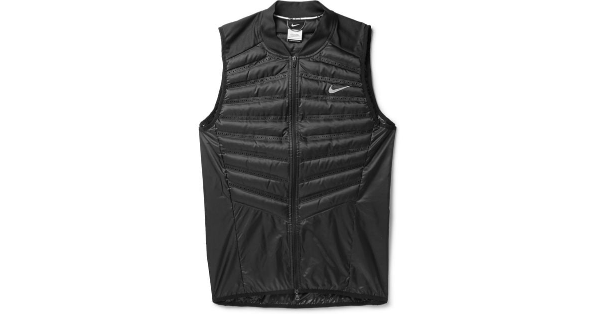 Nike Aeroloft Running Down-Filled Quilted Gilet in Black for Men | Lyst