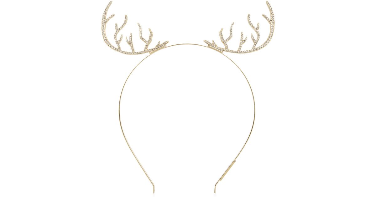 gold antler headband