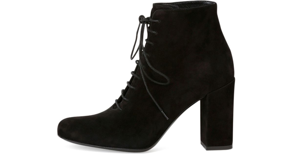 black suede lace up booties