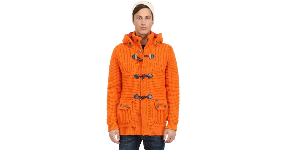 orange duffle coat