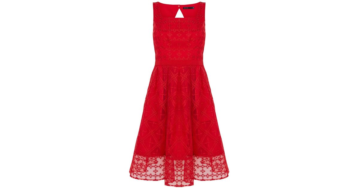 red organza dress