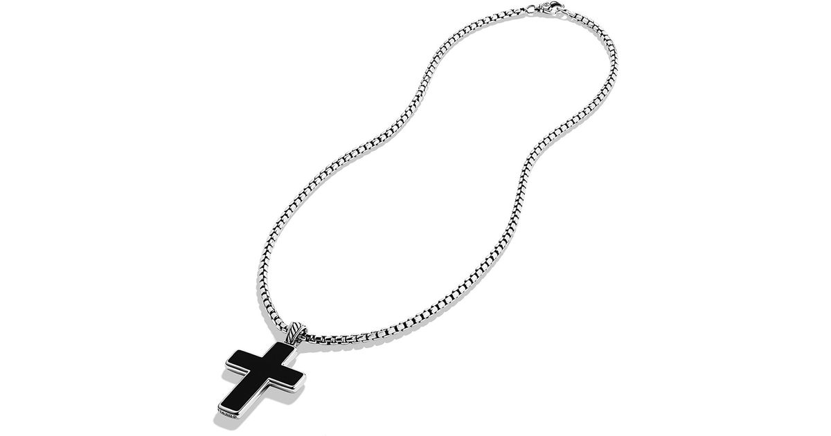 David yurman exotic stone large reversible cross with black onyx on