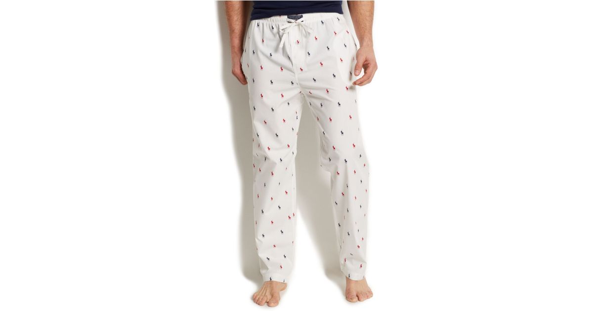 white polo pajama pants