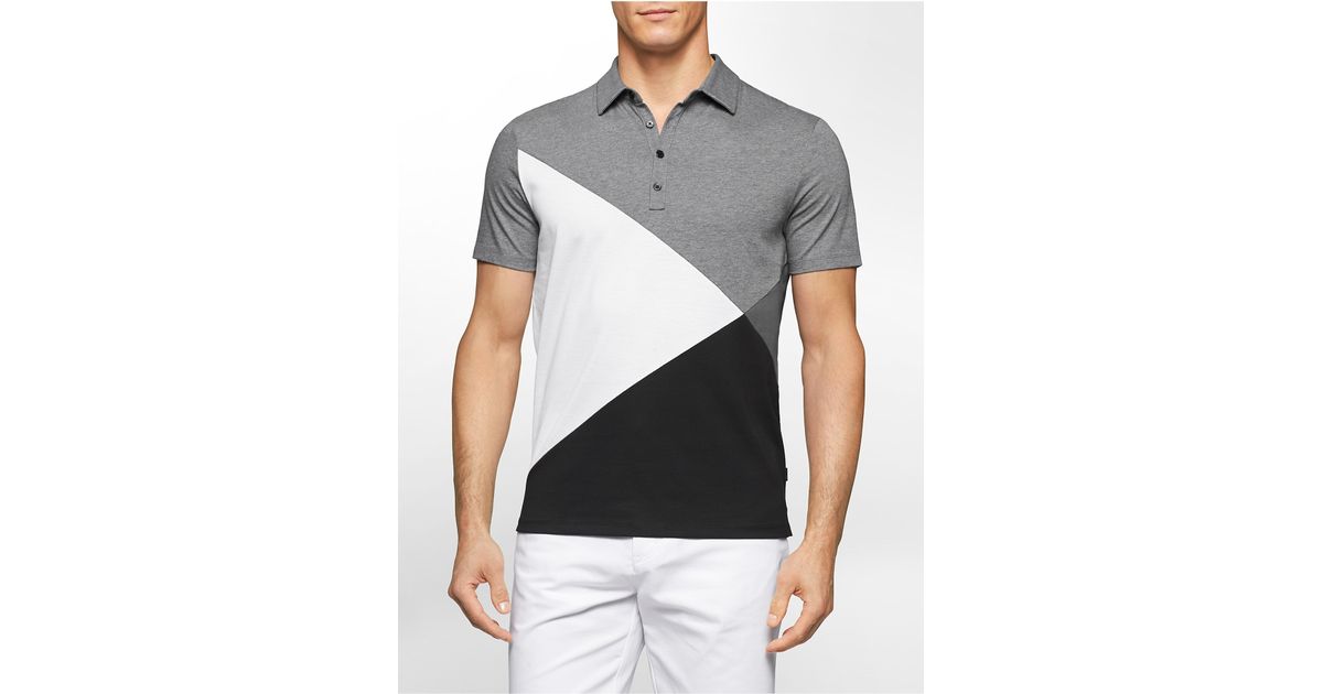 Calvin Klein White Label Classic Fit Jacquard Colorblock Polo Shirt in  Black Combo (Black) for Men - Lyst