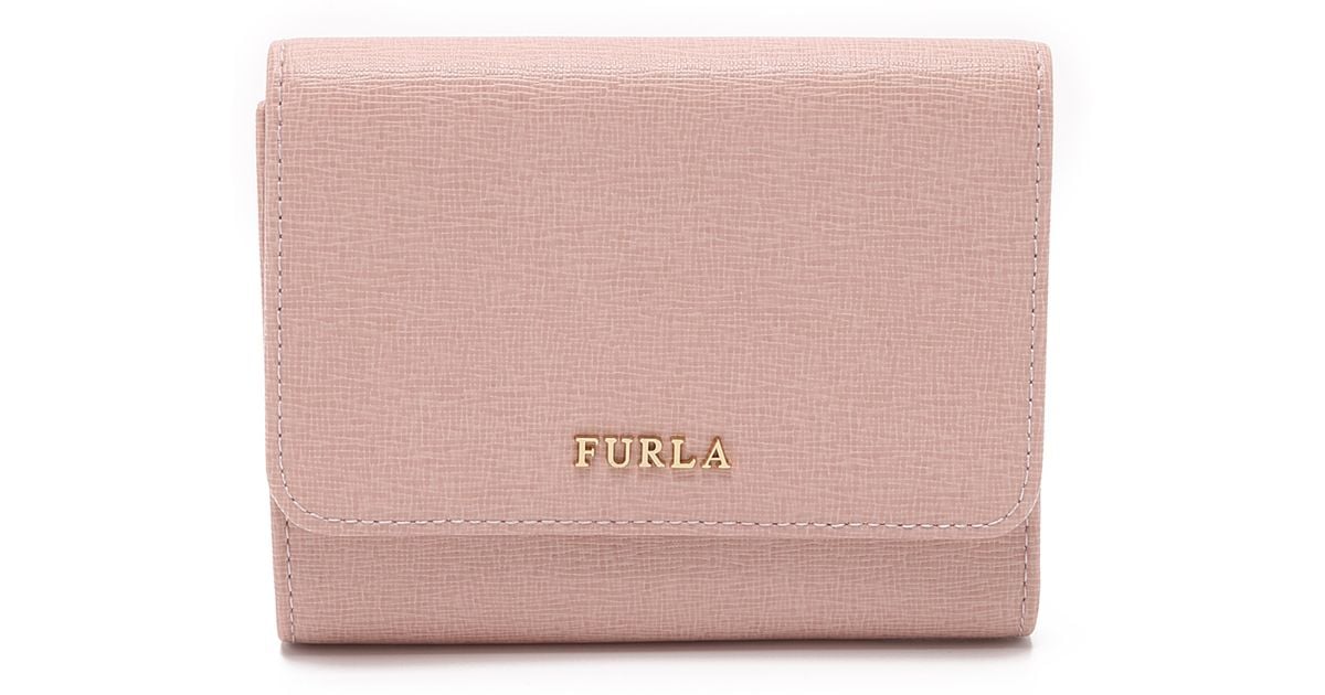 Furla Babylon Medium Trifold Wallet in Natural Lyst