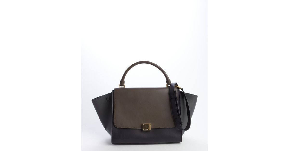 celine anthracite leather handbag cabas