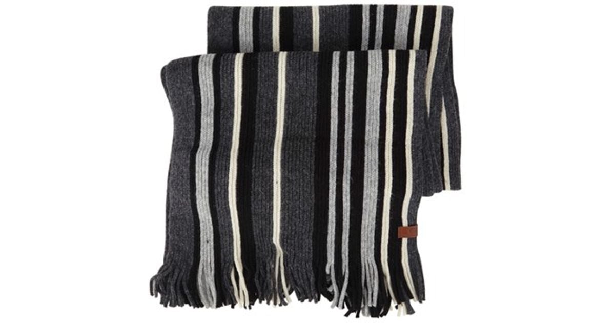 Ben sherman Vertical Stripe Knit Scarf in Multicolor for Men (JET BLACK) Lyst
