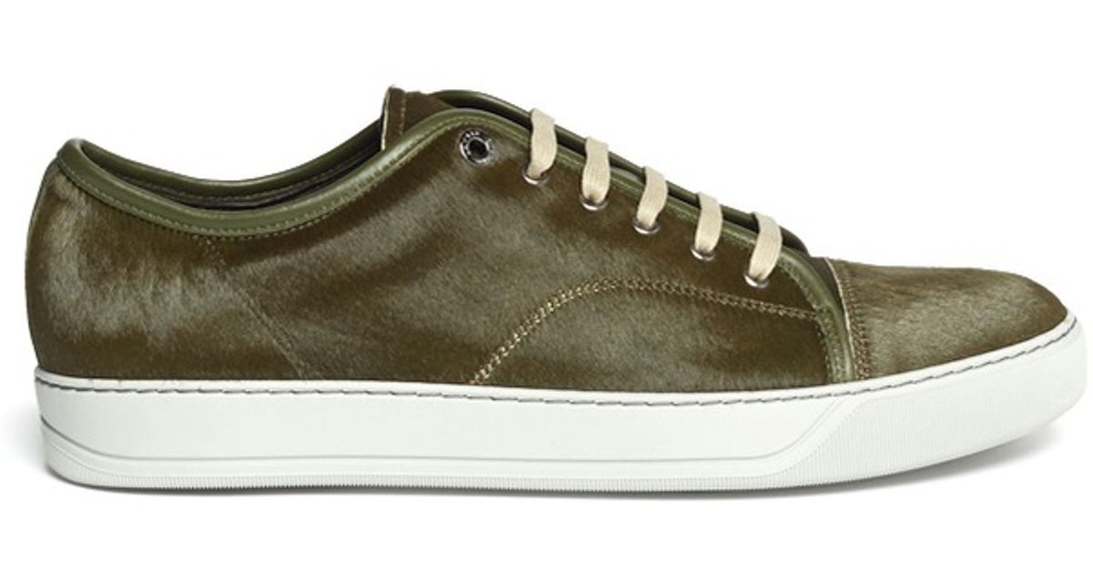 Lanvin Pony Hair Sneakers in Yellow for Men Lyst