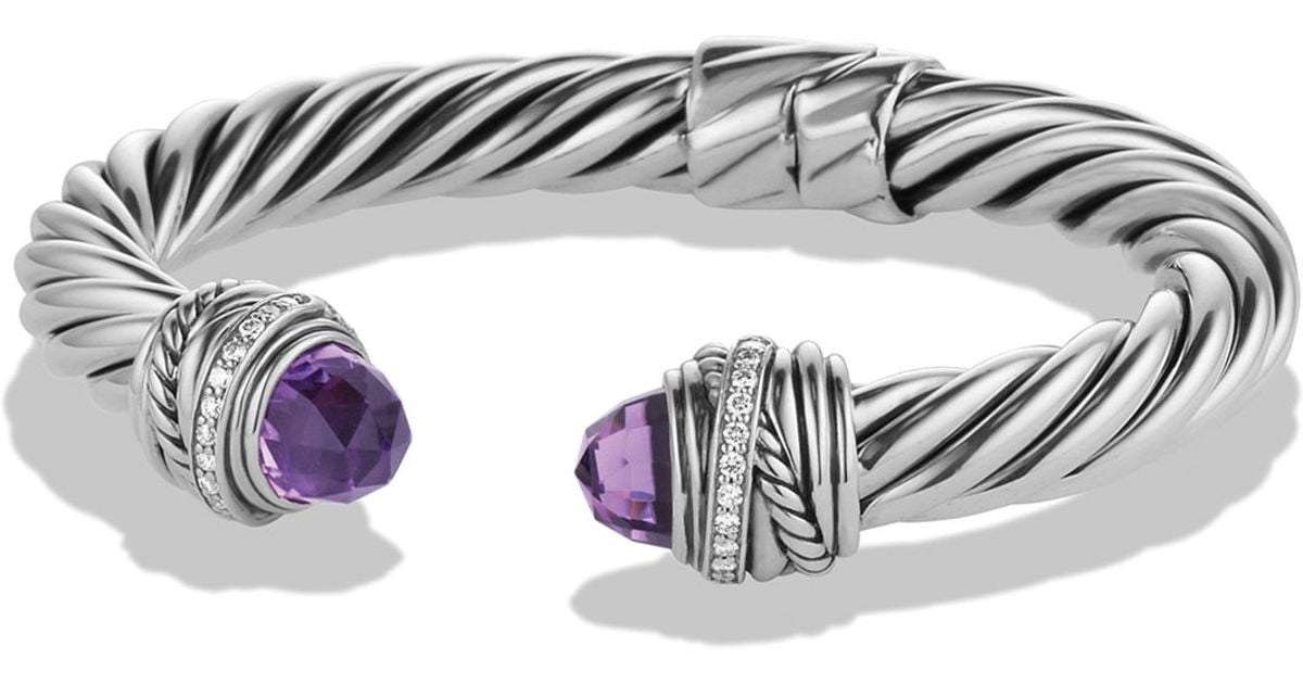 Lyst David Yurman Crossover Bracelet With Amethyst Diamonds In Lyst David Yurman Crossover Bracelet With Amethyst Diamonds In Metallic