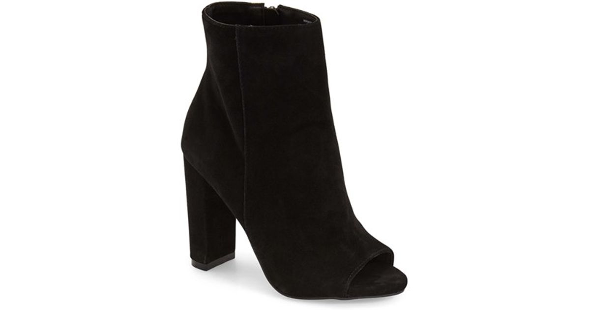 steve madden black open toe booties