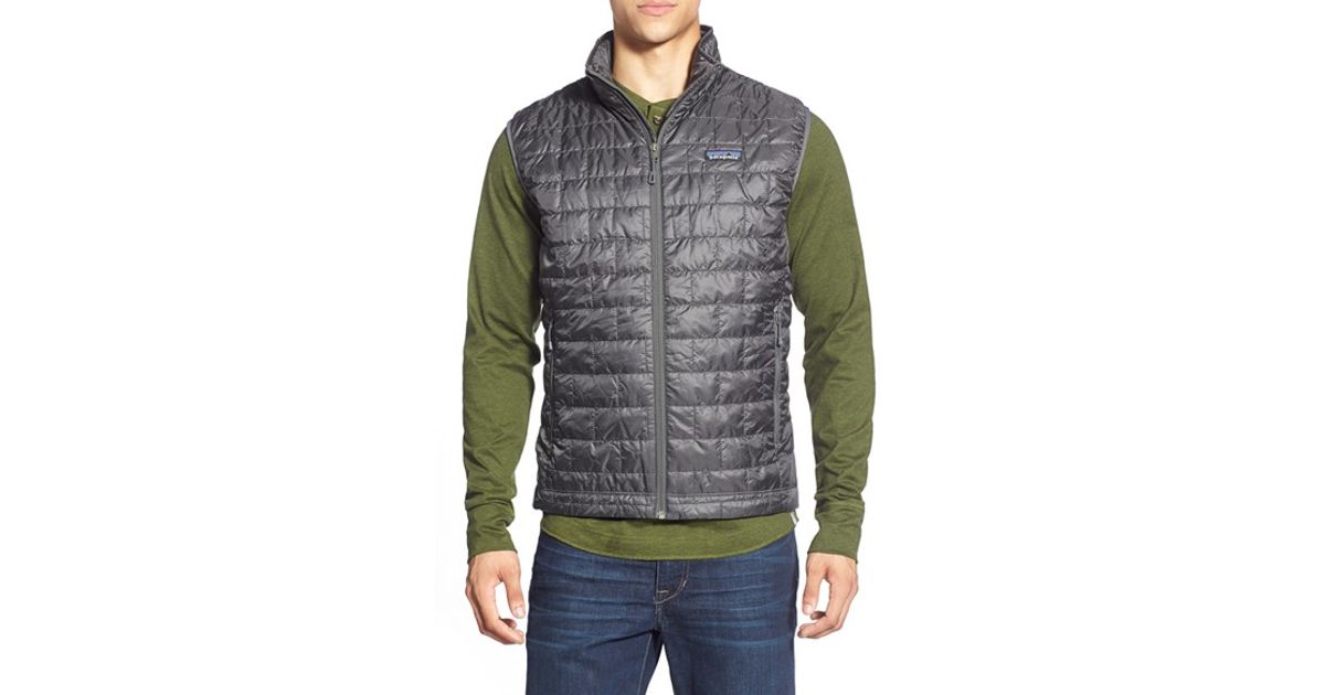 patagonia men's nano puff vest forge grey