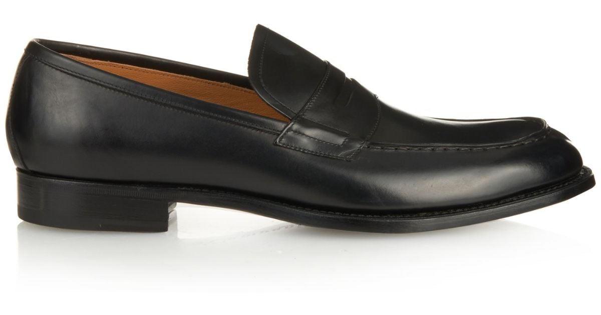 Campanile Leather Penny Loafers in Black for Men - Lyst