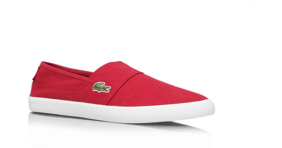red lacoste shoes
