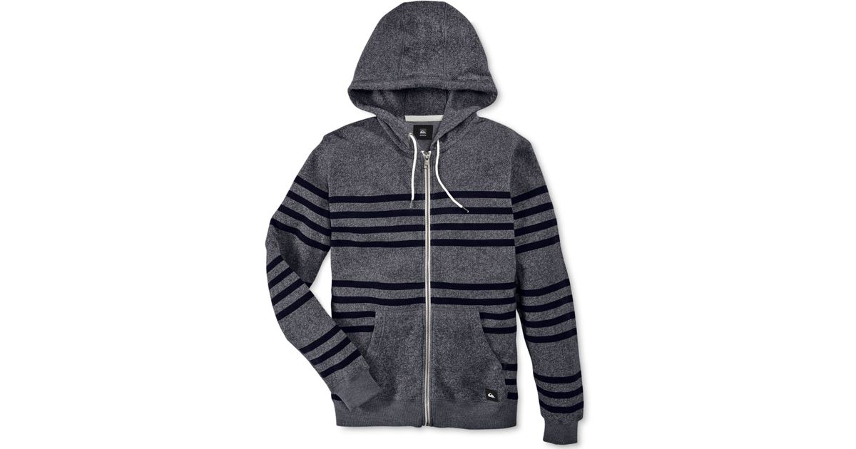 quiksilver men's major stripe fleece hoodie