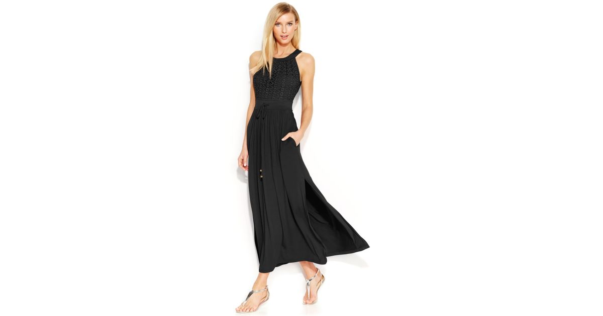 calvin klein black maxi dress