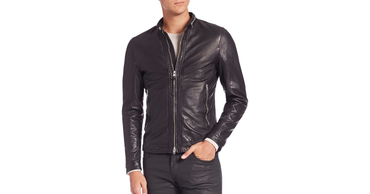 Lyst J Lindeberg Trey Sleek Leather Jacket In Black For Men
