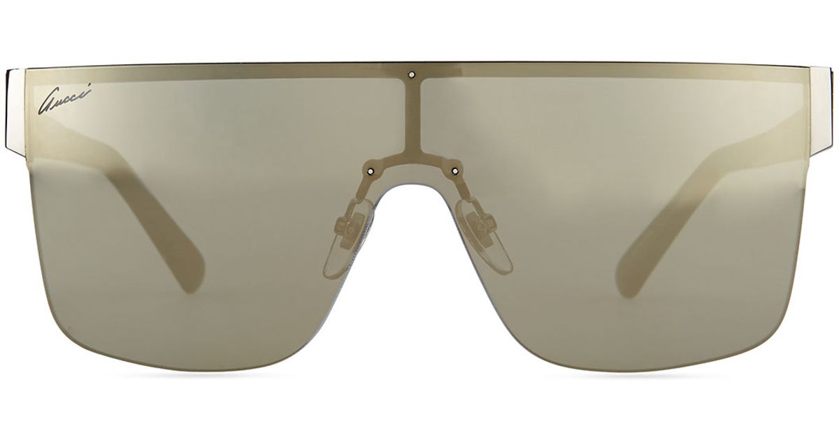 gucci geometric metal shield sunglasses