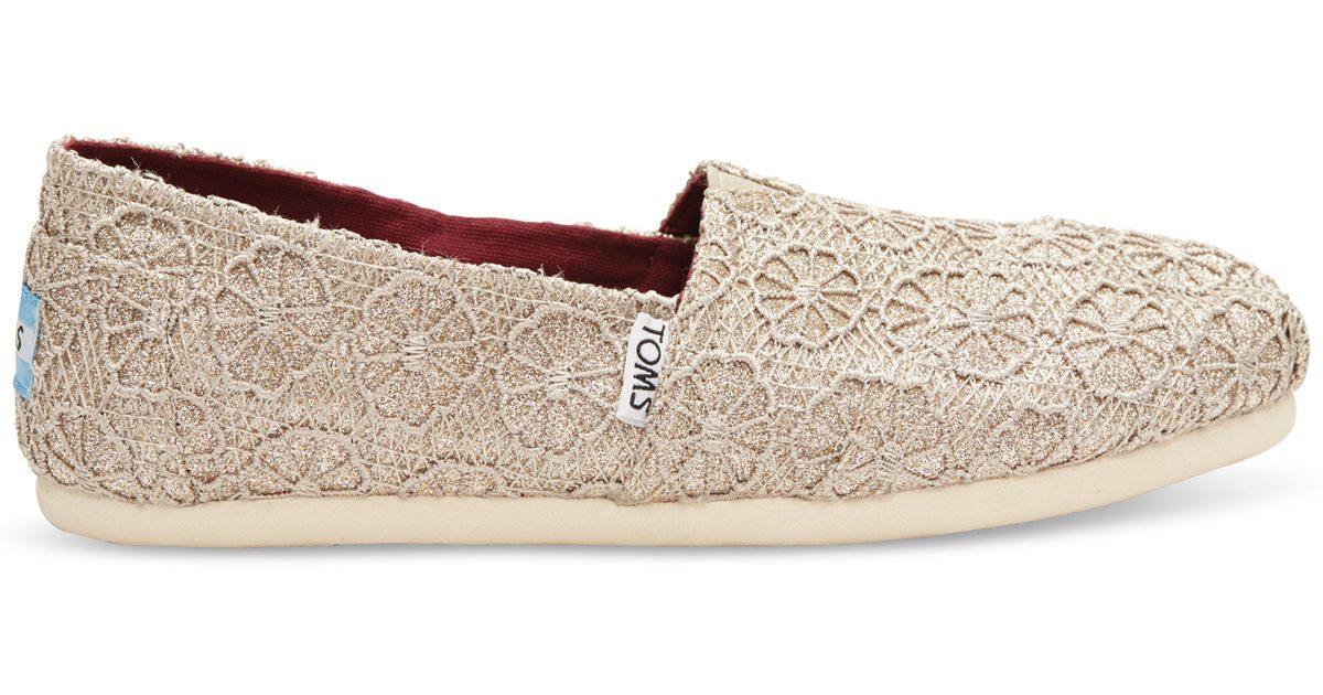 toms gold glitter shoes