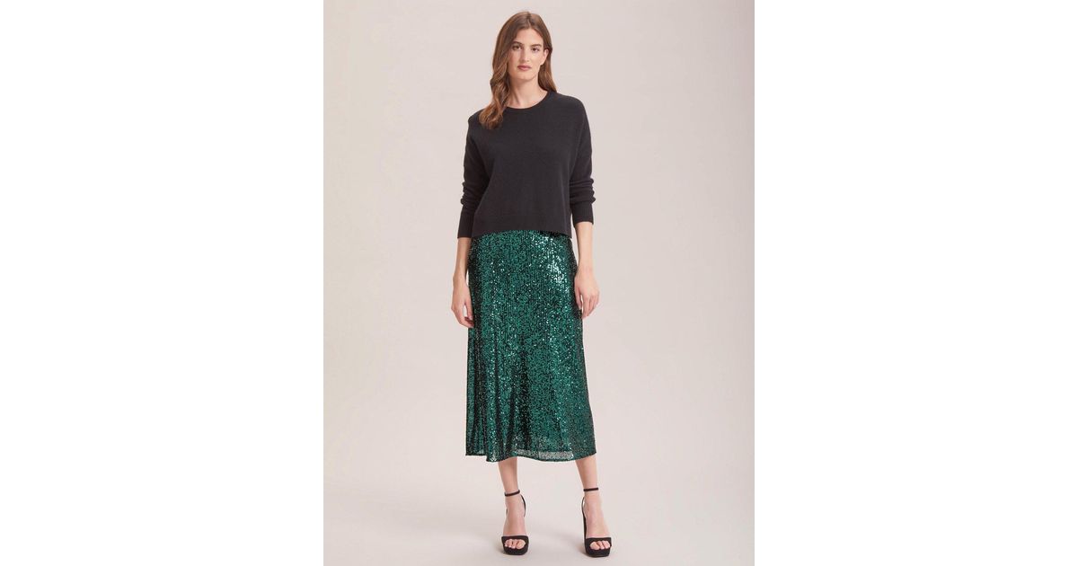 Cefinn Scarlett Sequin Maxi Skirt in Green | Lyst UK