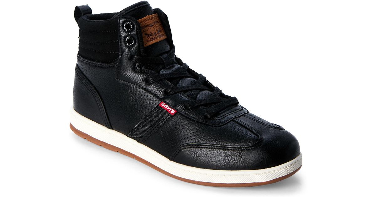 levi's black high top shoes