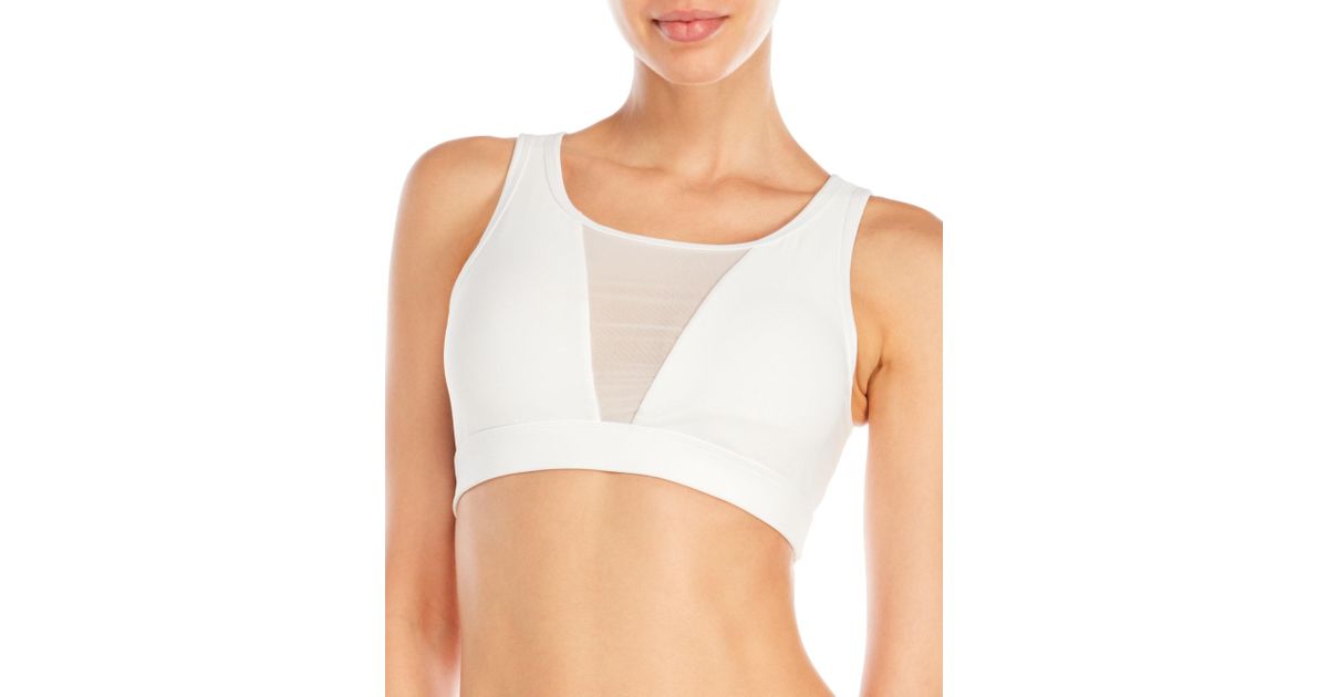 white mesh sports bra