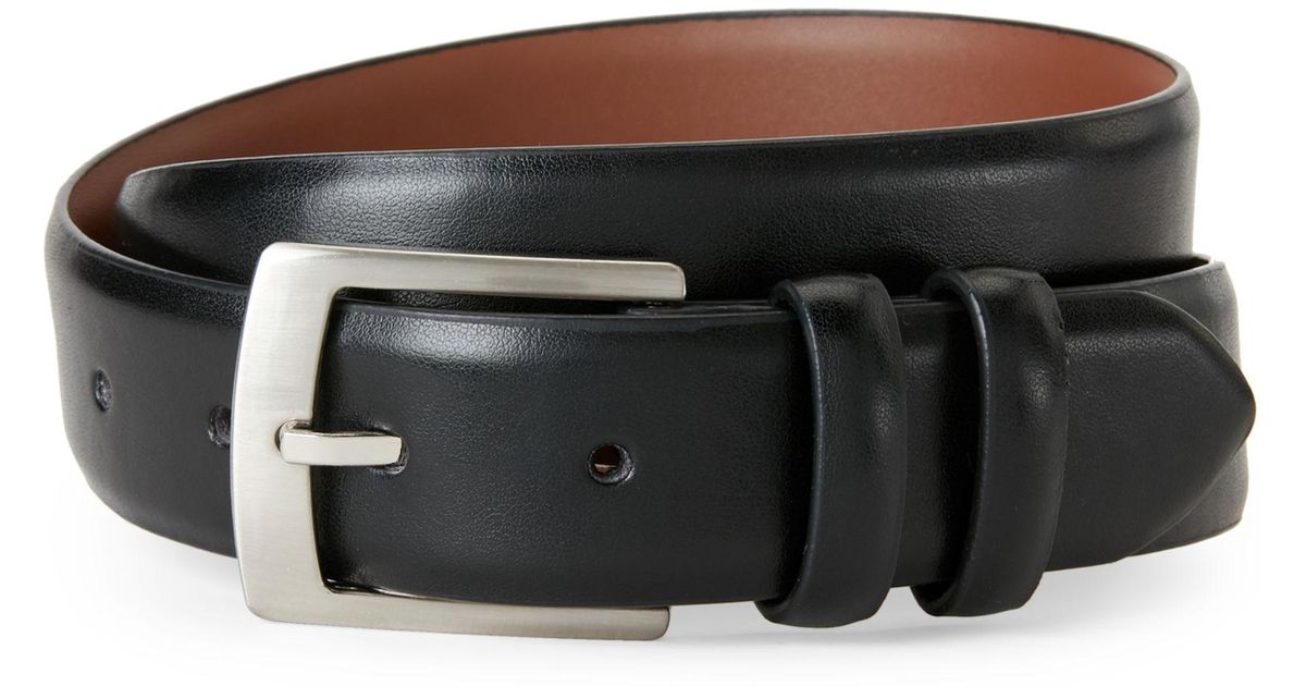 Bosca Smooth Leather Double Keeper Loop Belt in Black for Men Lyst