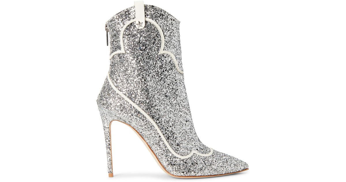 silver glitter booties