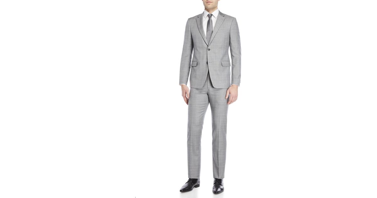tommy hilfiger light grey suit