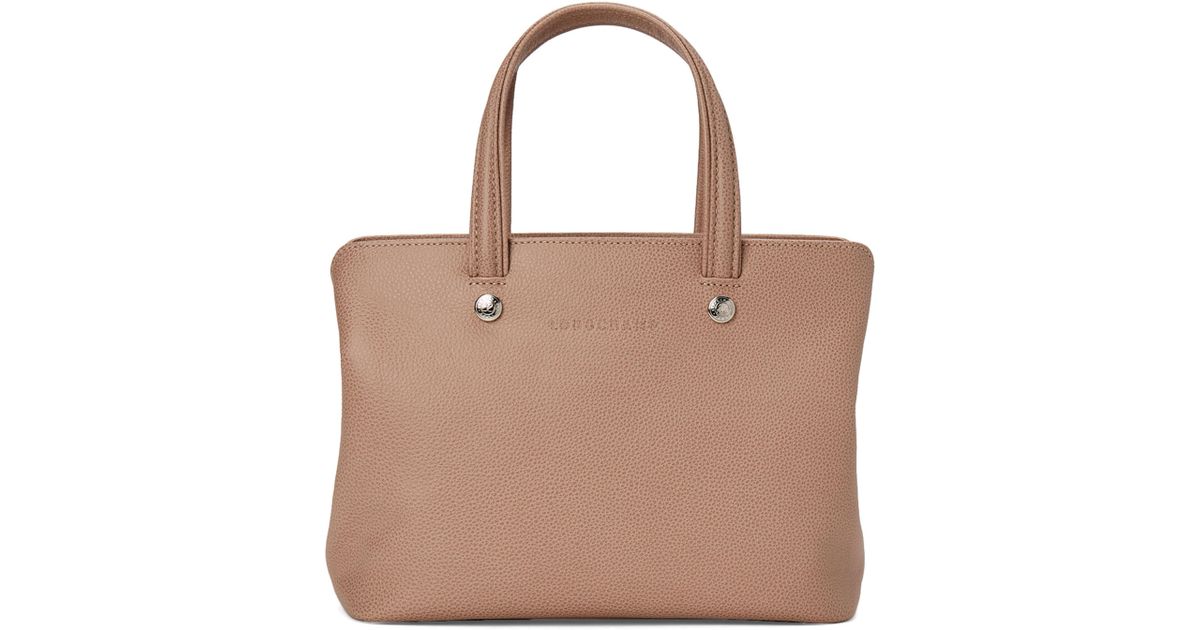 Longchamp Beige Le Foulonné Top Handle Leather Satchel in Natural Lyst