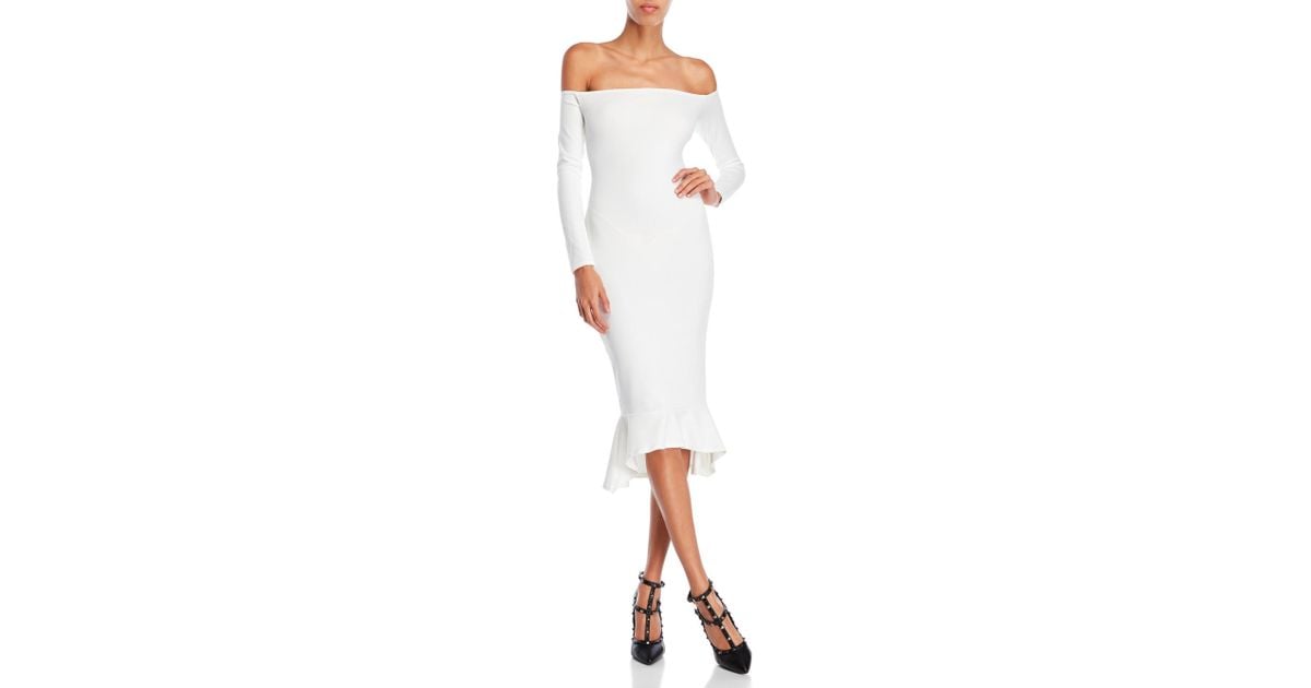 missguided white off shoulder dress