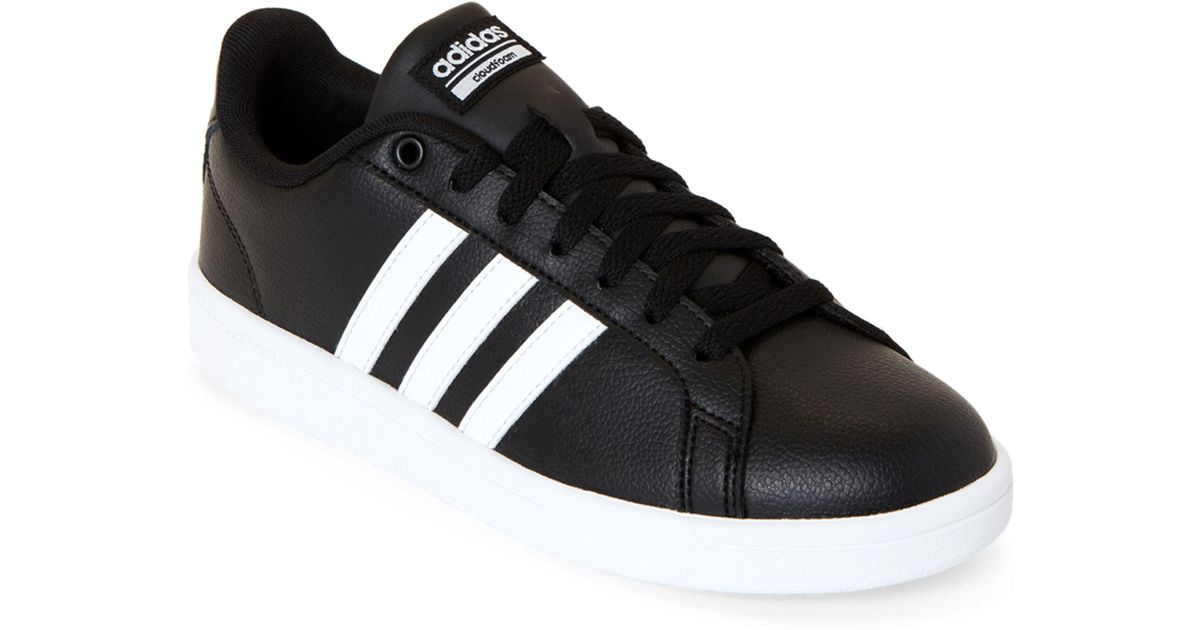 adidas Leather Core Black & Cloud White Cloudfoam ...