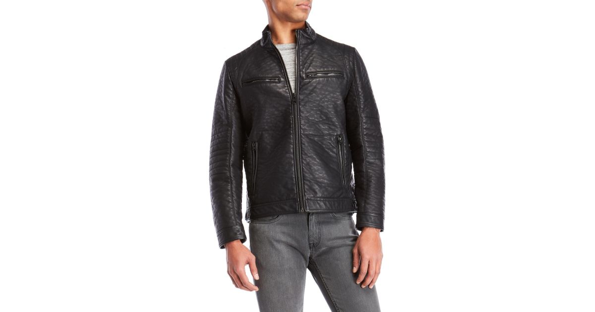 Lyst Buffalo David Bitton Black Faux Leather Jacket In For Men