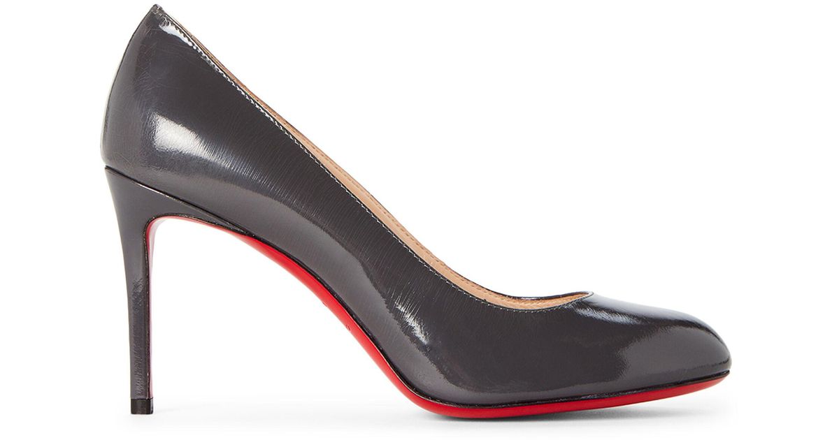 Christian Louboutin Leather Dark Grey Fifi 80 Patent Pumps in Gray Lyst
