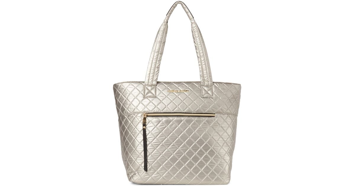 Adrienne Vittadini Synthetic Quilted Nylon Tote Lyst