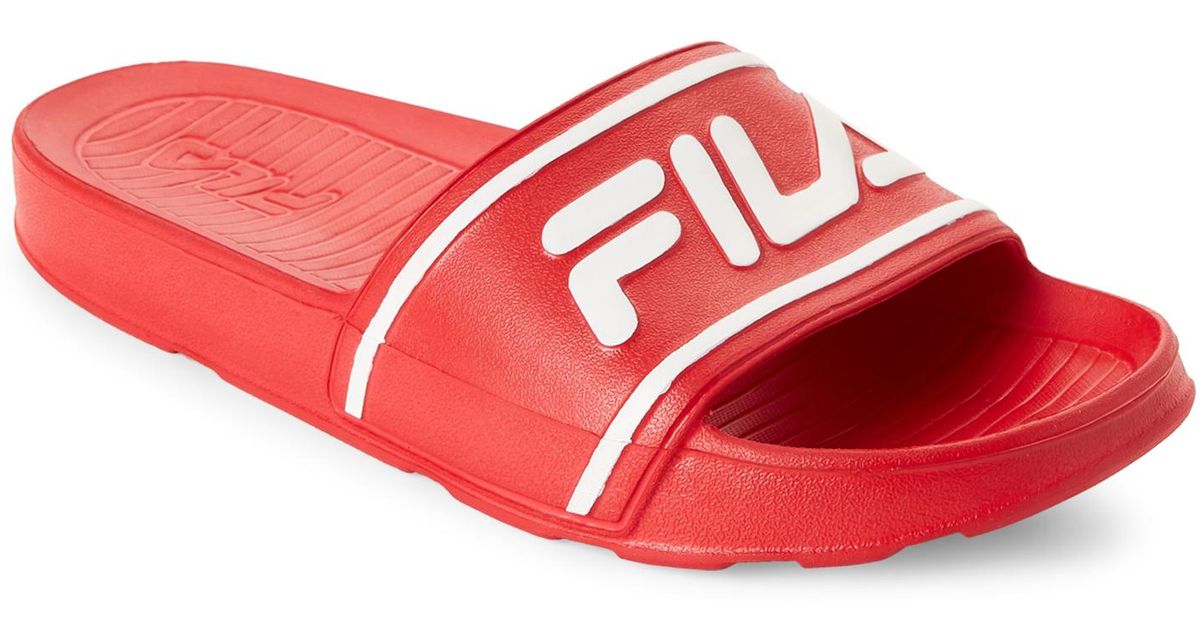 red fila sandals