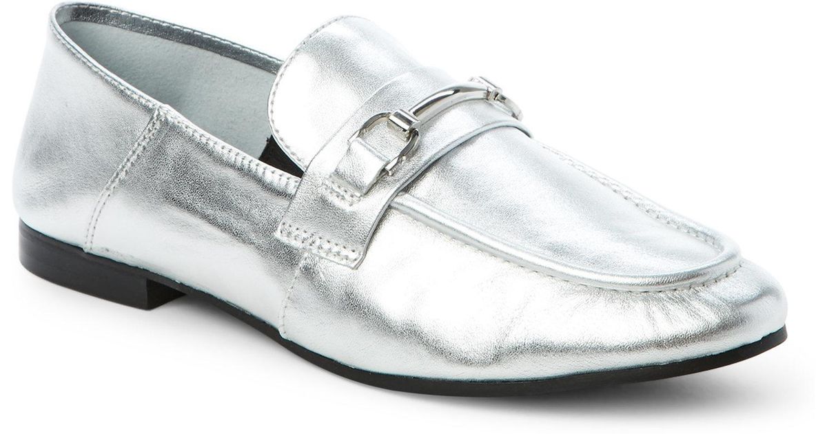 steve madden silver loafers