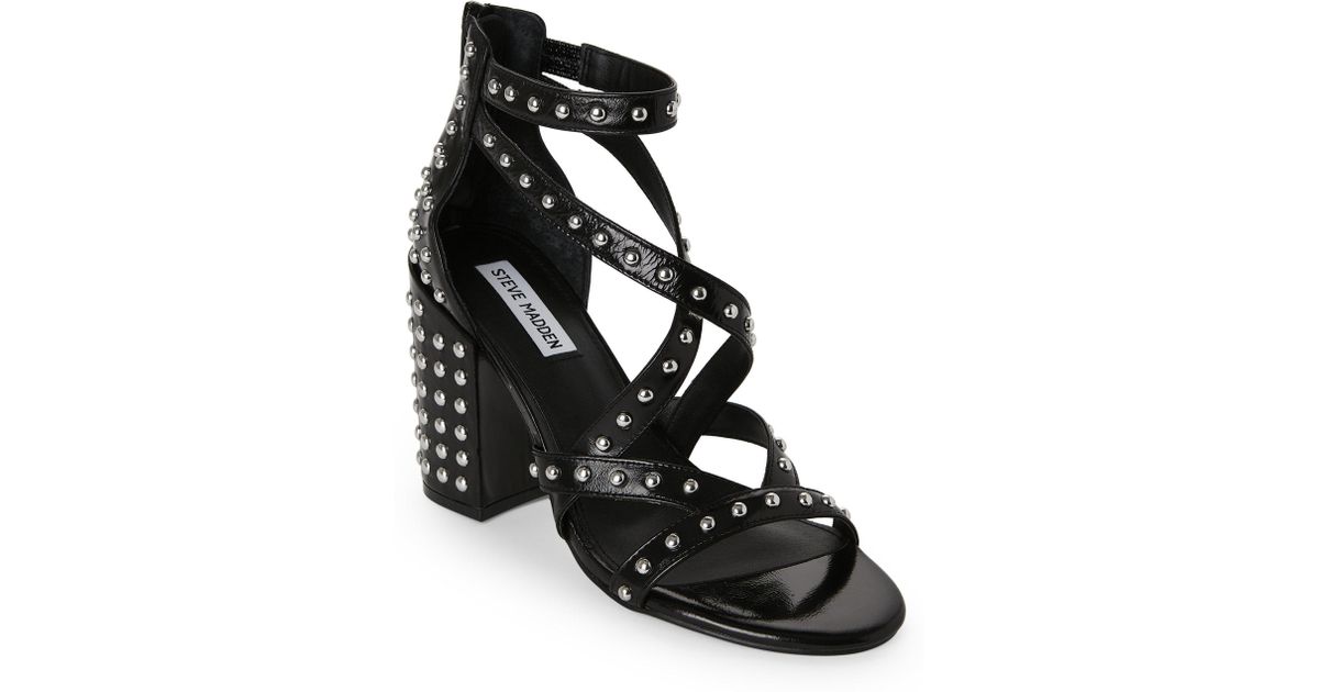 steve madden black studded sandals