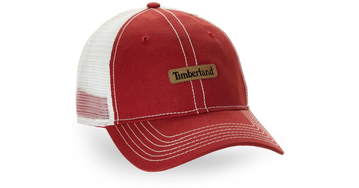 red timberland hat