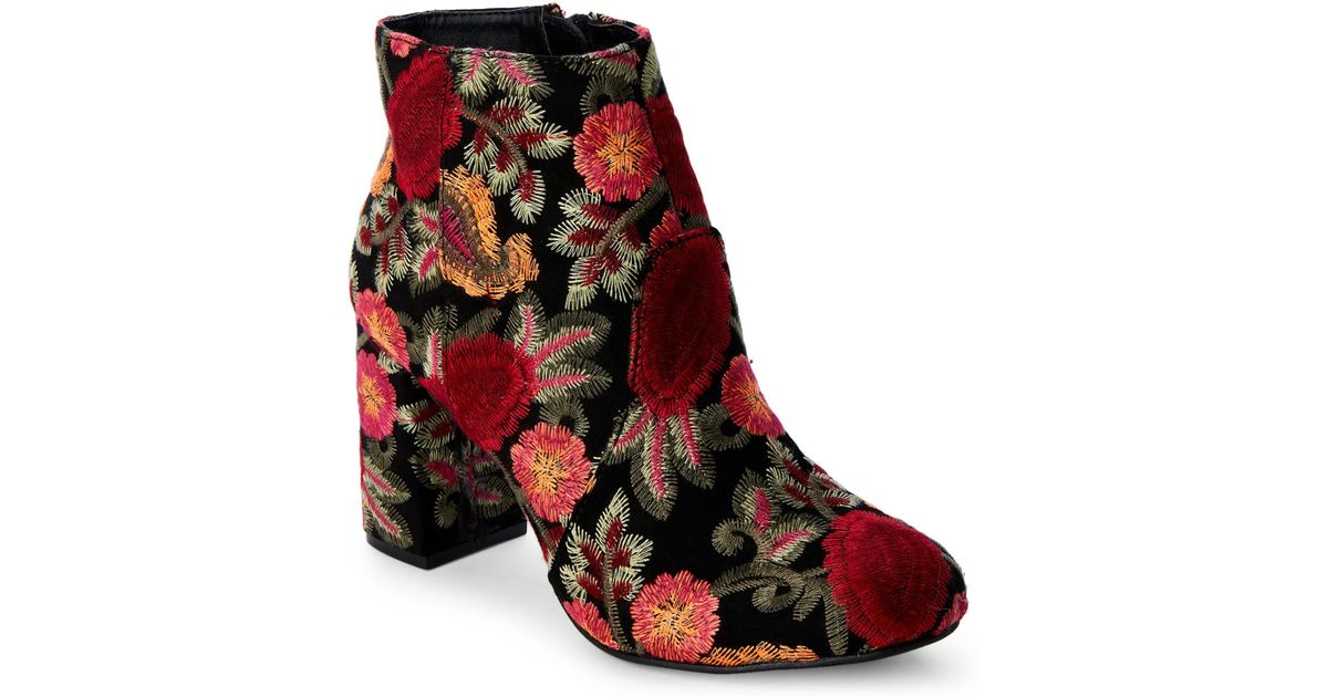 mia vail embroidered ankle boot