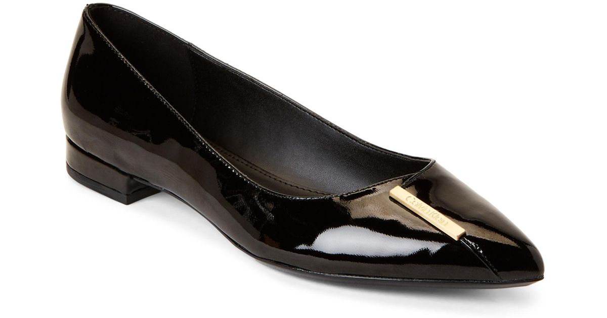 calvin klein black patent shoes