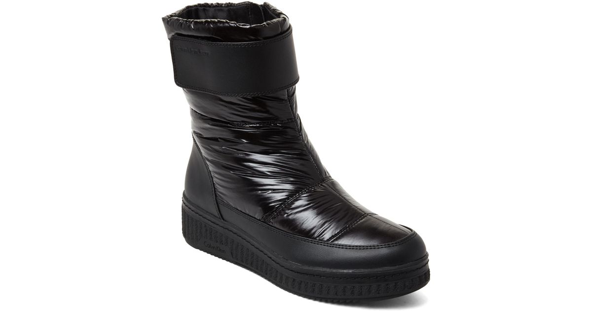 Black Leonie Nylon Wedge Boots 