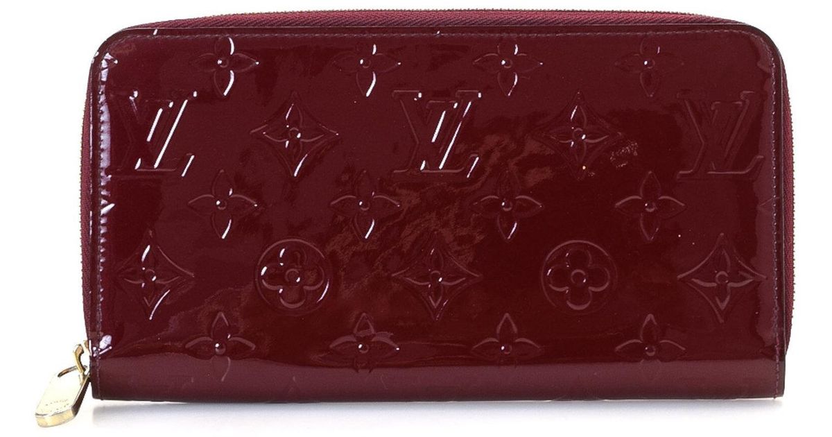 Louis Vuitton Leather Red Zip Wallet - Vintage - Lyst